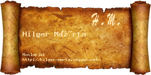 Hilger Márta névjegykártya